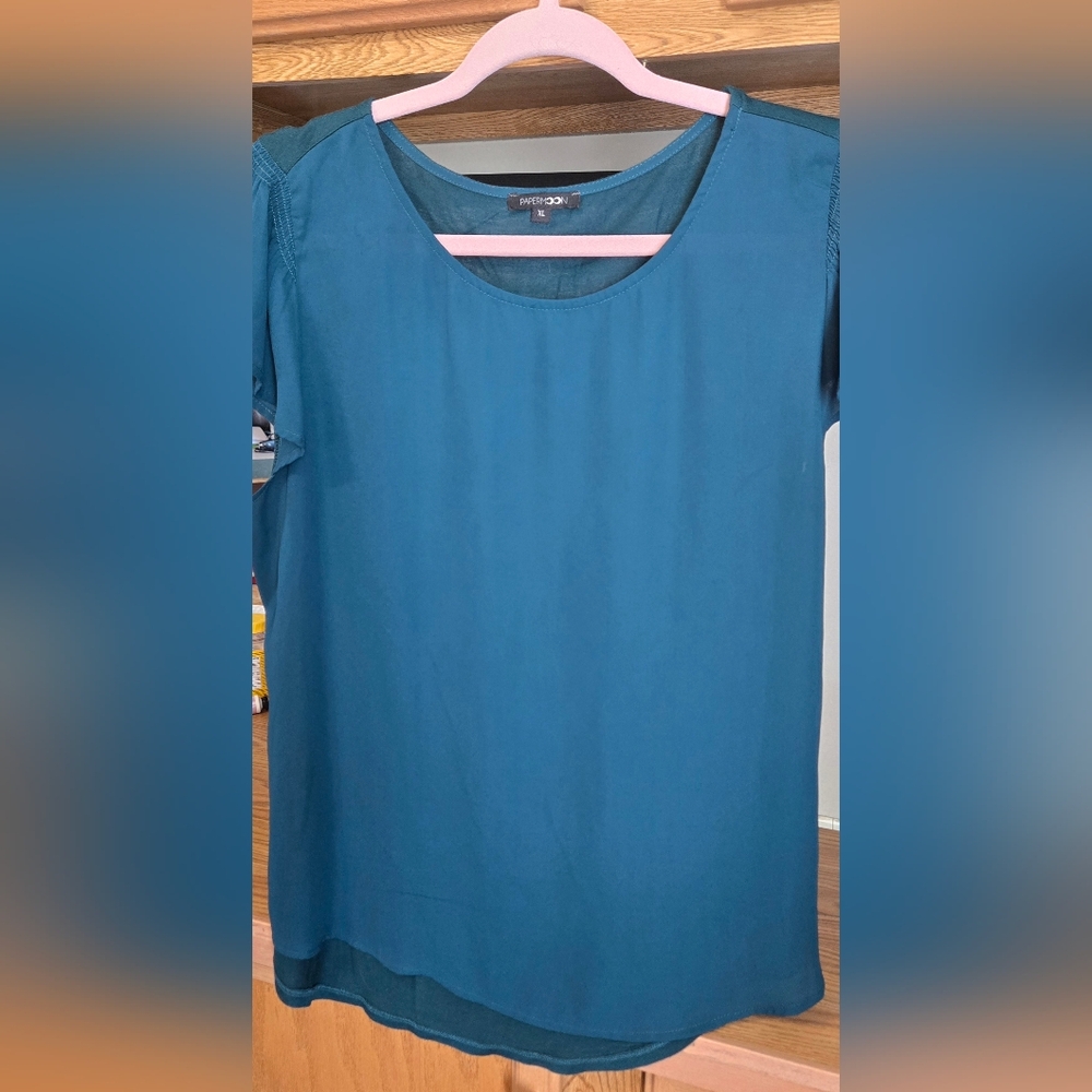 Papermoon Teal Short Sleeve Top